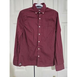 Van Heusen small men's maroon never tuck slim fit long sleeve button up shirt